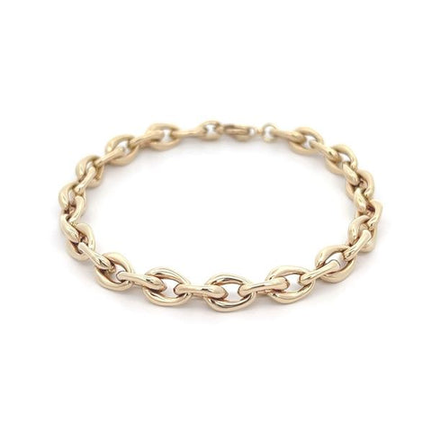 9ct Yellow Gold 6.6Mm Wide Shiny Linked Bracelet