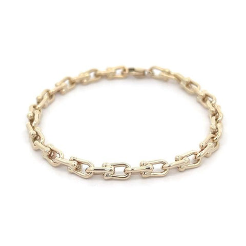 9ct Yellow Gold Stirrup Style Linked Bracelet