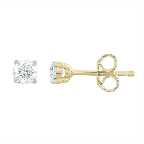 9ct Yellow Gold Diamond Earrings TDW=30Pts