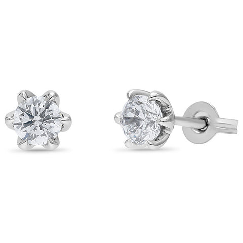 9ct White Gold Lab Grown Diamond Stud Earrings