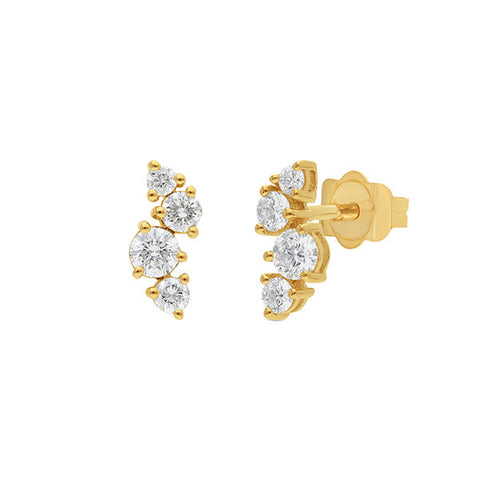 9ct Yellow Gold Lab Grown Diamond Earrings
