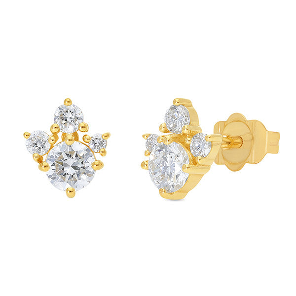 9ct Yellow Gold Lab Grown Diamond Earrings