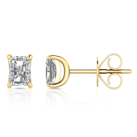9ct Yellow Gold Lab Grown Radiant Diamond Studs