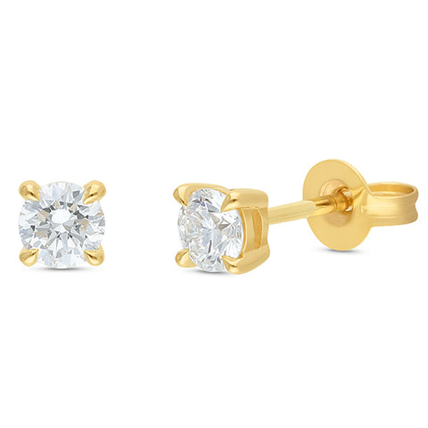 9ct Yellow Gold 0.50cts Lab Grown Diamond Stud Earrings