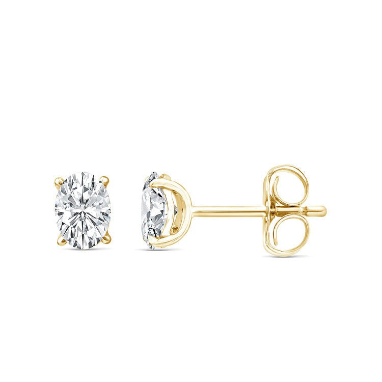 9ct Yellow Gold 1.00ct Lab Grown Diamond Oval Studs