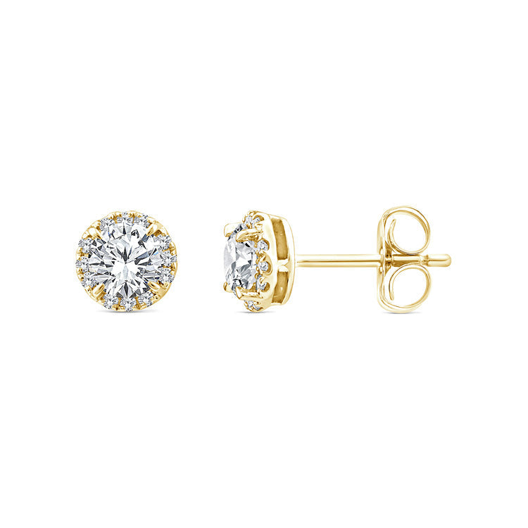 9ct Yellow Gold 1.12ct Lab Grown Diamond Halo Studs