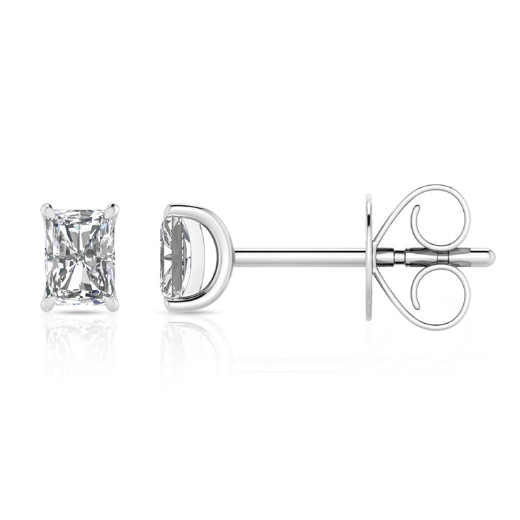 9ct White Gold 0.50ct Lab Grown Diamond Radiant-cut Studs