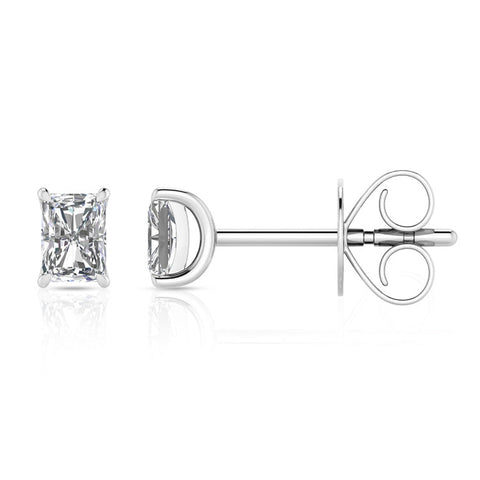 9ct White Gold 0.50ct Lab Grown Diamond Radiant-cut Studs