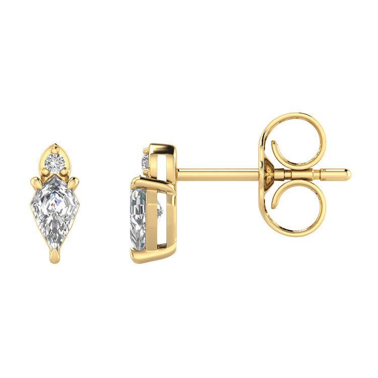 9ct Yellow Gold Lab Grown Diamond Asterly Pear Shape Studs
