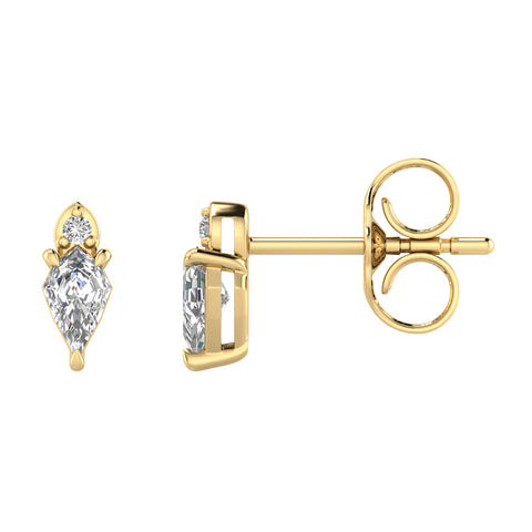 9ct Yellow Gold Lab Grown Diamond Asterly Pear Shape Studs