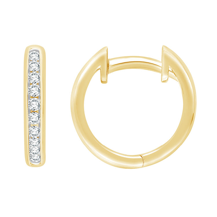 9ct Yellow Gold 0.15ct Lab Grown Diamond Huggies