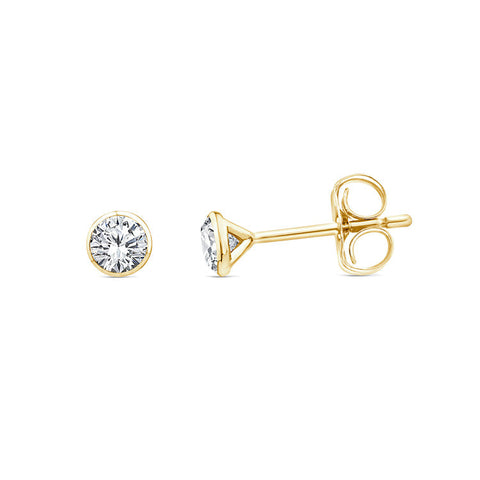 9ct Yellow Gold 0.50ct Lab Grown Diamond Bezel Studs