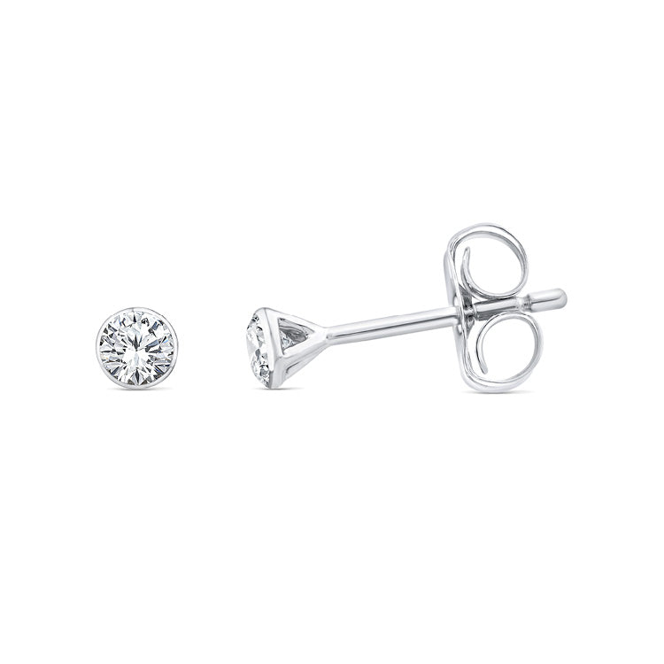 9ct White Gold 0.25ct Lab Grown Diamond Bezel Set Studs