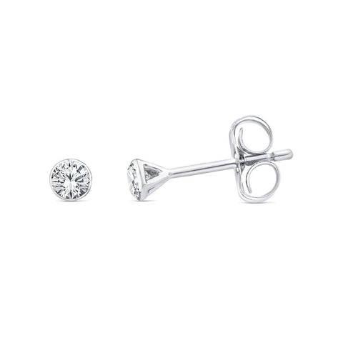 9ct White Gold 0.25ct Lab Grown Diamond Bezel Set Studs