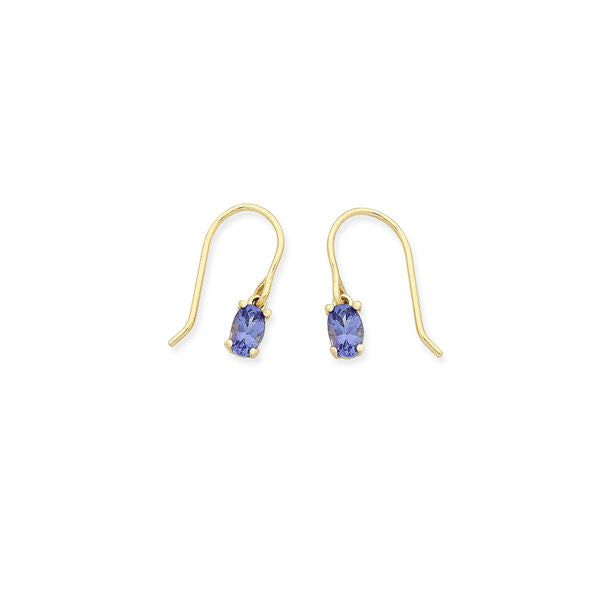 Yellow gold deals tanzanite earrings