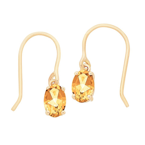 9ct Yellow Gold Citrine Earrings