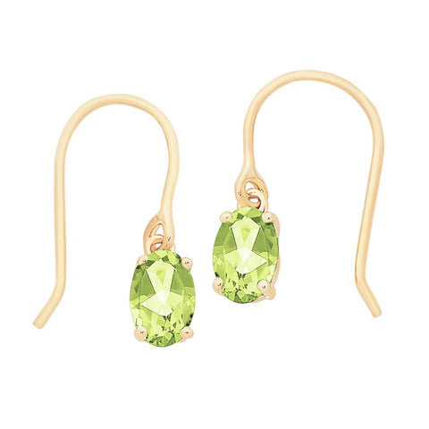 9ct Yellow Gold Peridot Earrings