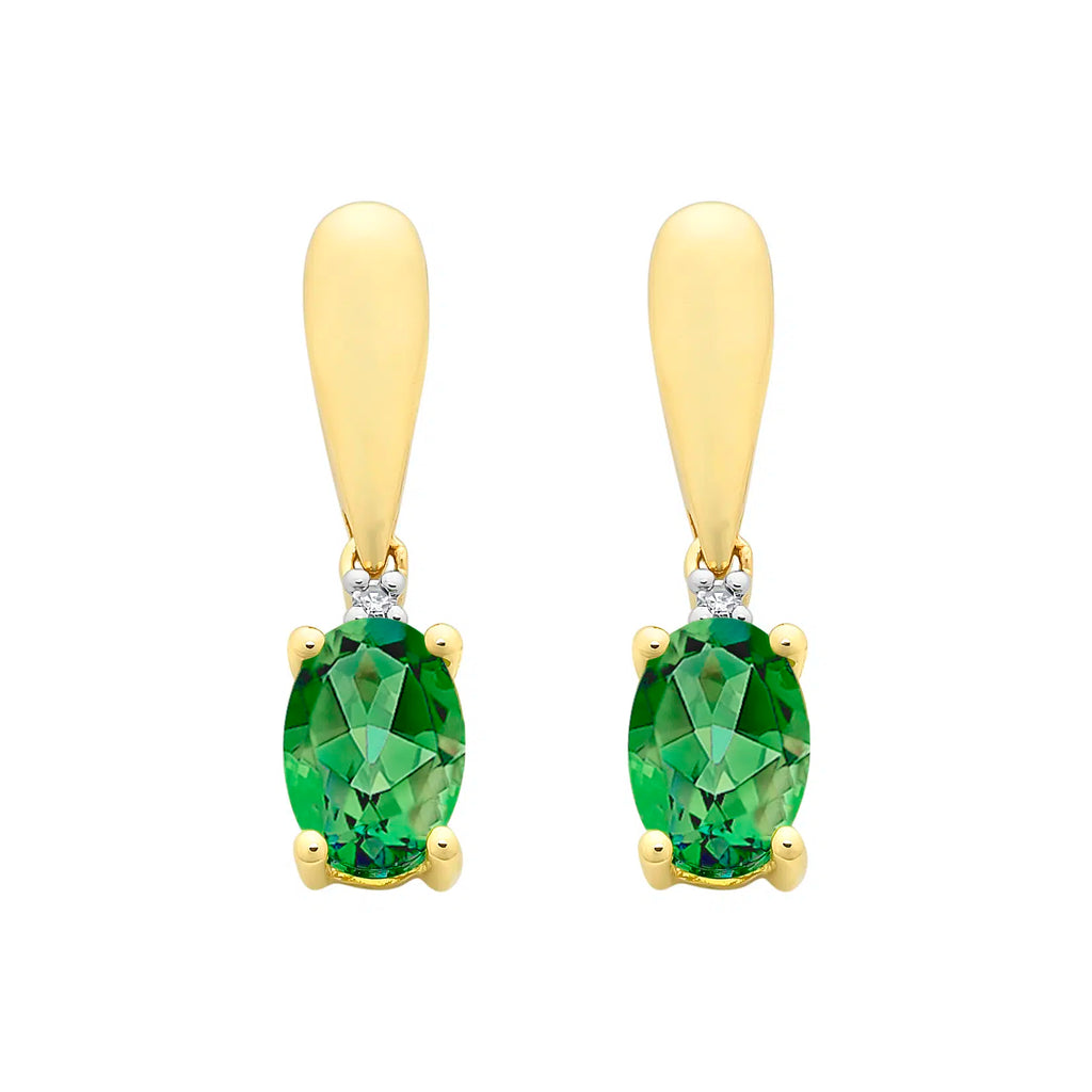 Green and sale yellow earrings