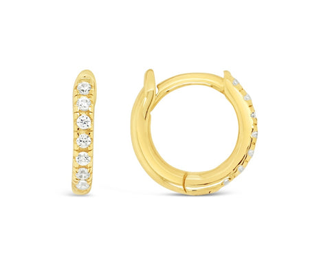 9ct Yellow Gold Cubic Zirconia Set Mini Huggies