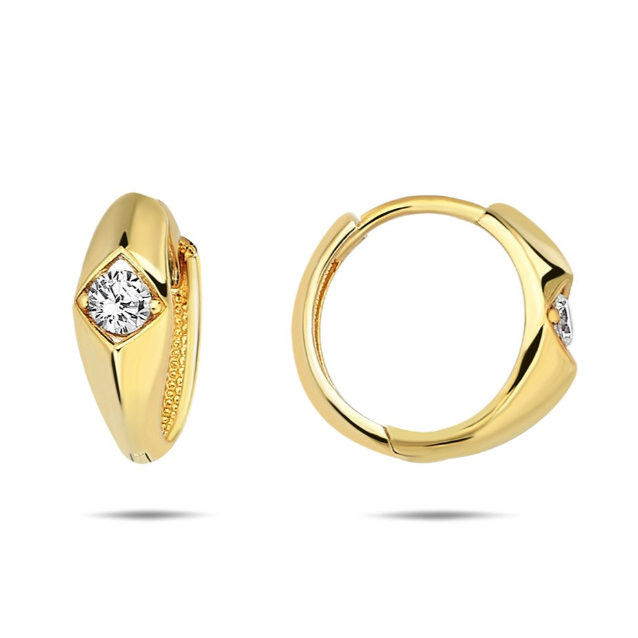 9ct Yellow Gold Cubic Zirconia Set Huggies