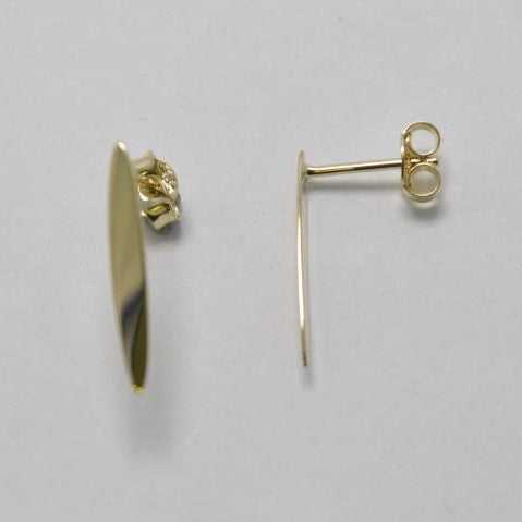 9ct Yellow Gold Marquise Shape Bar Stud Earrings