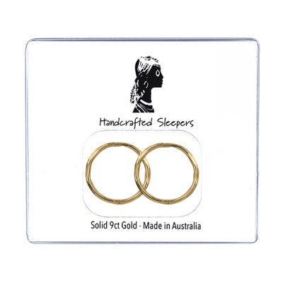 9ct Yellow Gold Solid 14mm Facet Sleepers