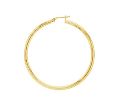 9ct Yellow Gold Plain Hoop Earrings