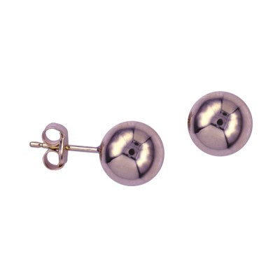 9ct Rose Gold 8mm Heavy Ball Studs