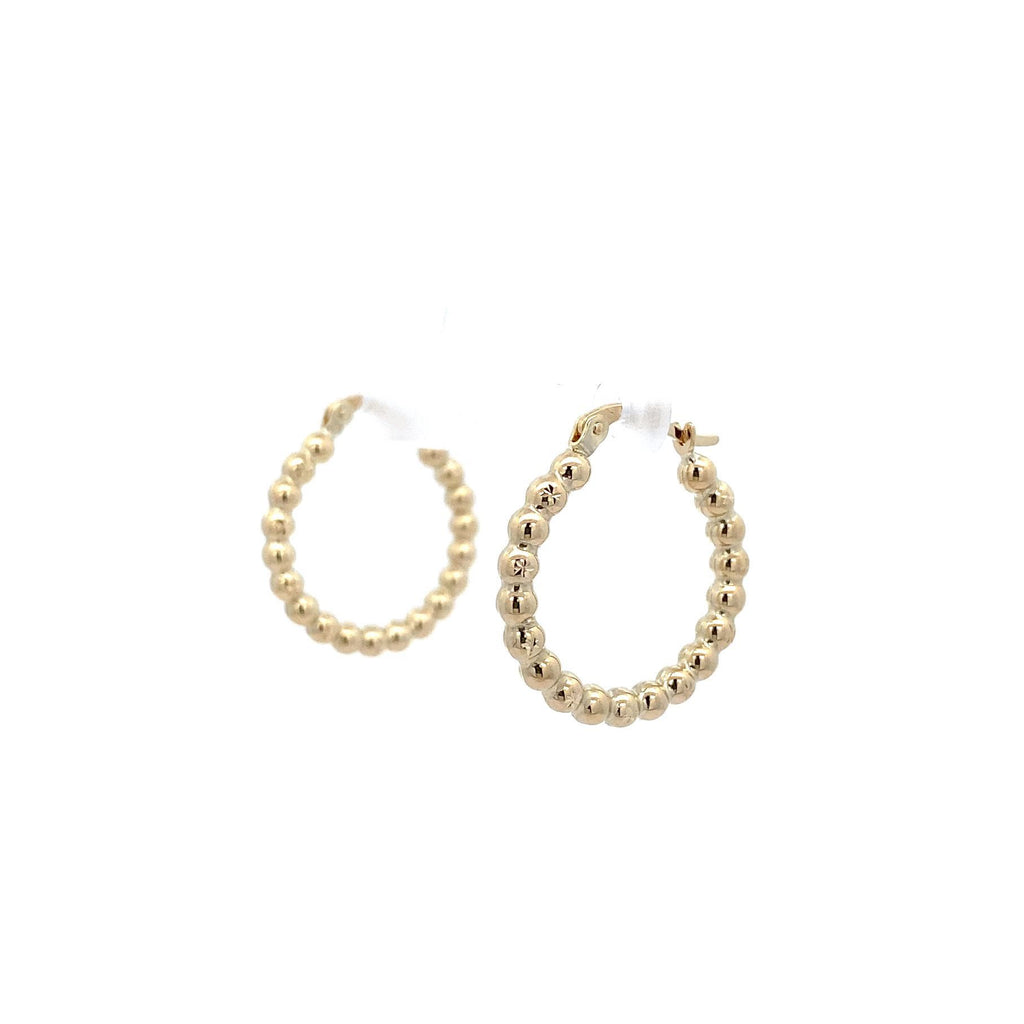 9ct Yellow Gold Continuous Balls Hoop Earrings