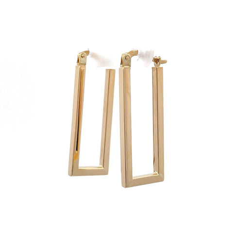 9ct Yellow Gold Oblong Squared Hoop
