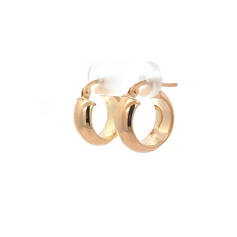 9ct Yellow Gold Half Round Small Hoops