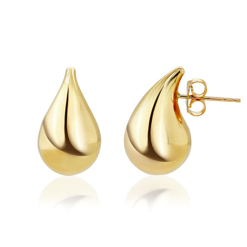 9ct Yellow Gold Medium Teardrop Stud Earrings