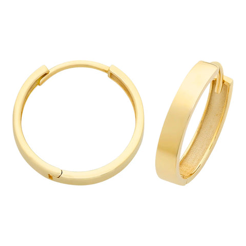 9ct Yellow Gold Plain Huggies