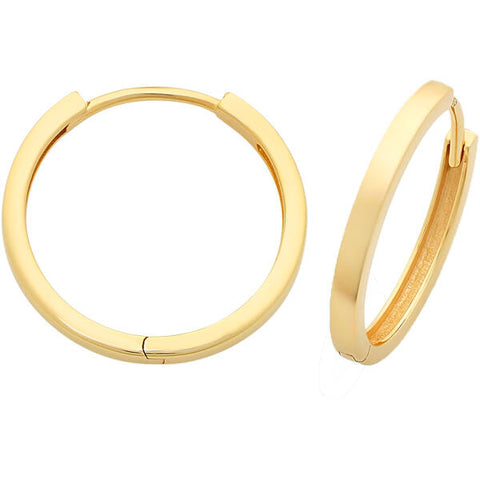 9ct Yellow Gold Plain Huggies