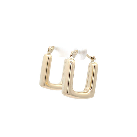 9ct Yellow Gold Square Hoop Earrings