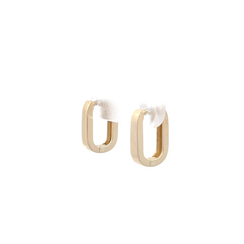 9ct Yellow Gold Small Oblong Huggie Earrings