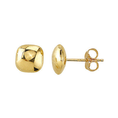 9ct Yellow Gold Square Stud Earrings