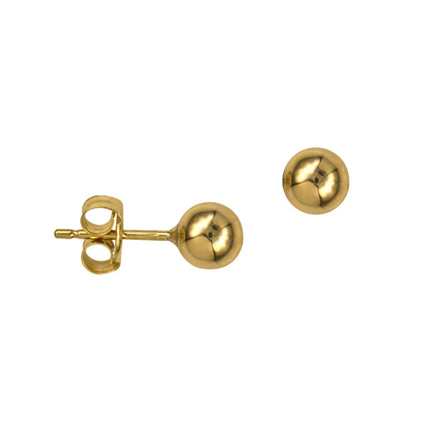 9ct Yellow Gold 5mm Heavy Ball Studs