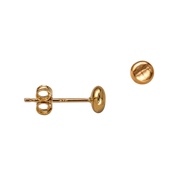 9ct Yellow Gold 4mm Heavy Flattened Ball Studs