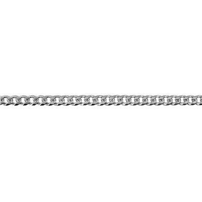 9ct white gold 55cm bevelled diamond cut curb chain