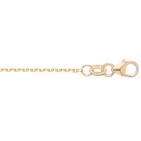 9ct Yellow Gold Fine 42cm Diamond Cut Oblong Trace Chain