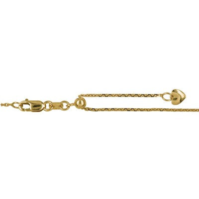 9ct Yellow Gold 45cm Italian Cable Slider Chain