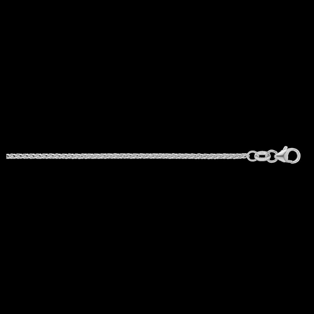 9ct White Gold Diamond Cut Foxtail Chain