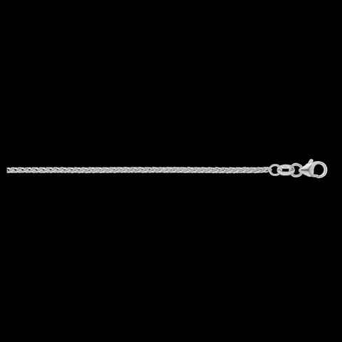 9ct White Gold Diamond Cut Foxtail Chain