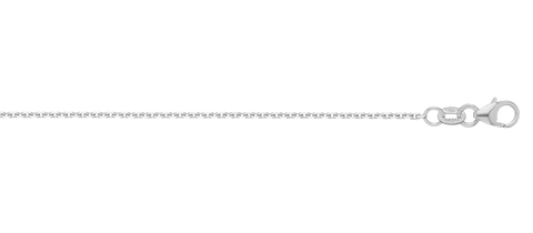 9ct White Gold Fine 45cm Diamond Cut Oblong Trace Chain