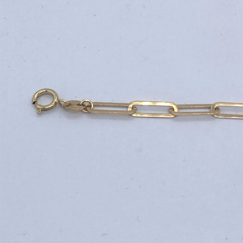 9ct Yellow Gold 43cm Oval Paperclip Link Chain