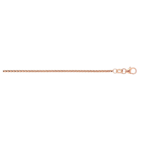 9ct Rose Gold Diamond Cut Foxtail Chain 50cm