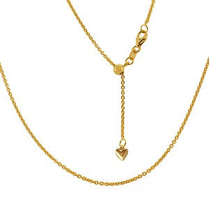 9ct Yellow Gold Italian Cable Slider Chain