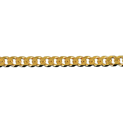 Sterling Silver Triple Gold Plated Diamond Cut Curb Chain 60cm