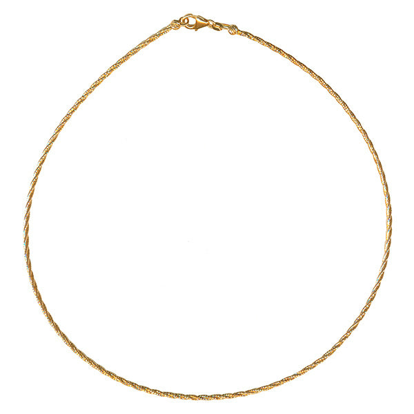 9ct Yellow Gold 3mm Wide Super Soft Omega Necklet 42cm